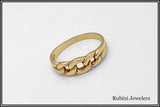 14K Gold Chain Link Design Band at Rubini Jewelers