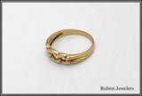 14K Gold Chain Link Design Band at Rubini Jewelers