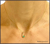 14Kt Free form Emerald Pendant at Rubini Jewelers