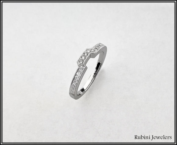 Angular Contour 18Kt Gold Diamond Band at Rubini Jewelers
