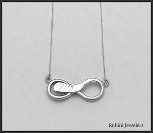 Ice Hockey Stick Infinity Symbol Necklace by R