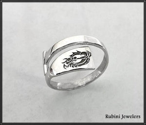 Large Dragon Boat Paddle Wrap Ring with Engraved Dragon by  Rubini Jewelers