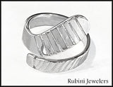 Large Ice Hockey Stick Wrap Ring Sterling Silver by Rubini Jewelers