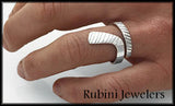 Large Ice Hockey Stick Wrap Ring Sterling Silver by Rubini Jewelers