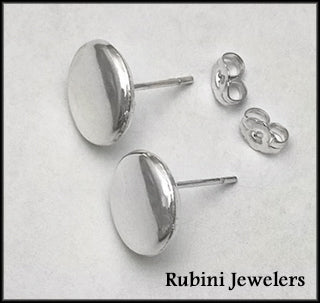 Polished Button Post Earrings at Rubini Jewelers