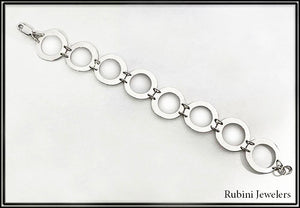 Silver Open Circles Linked Bracelet at Rubini Jewelers