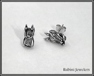Stainless steel 3D Dragon head post Earrings from Rubini Jewelers