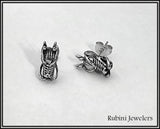Stainless steel 3D Dragon head post Earrings from Rubini Jewelers