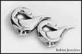 Two Geese Sterling Silver Brooch by Rubini Jewelers
