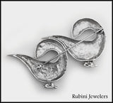 Two Geese Sterling Silver Brooch Backside by Rubini Jewelers