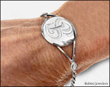 Twist Wire Bangle with Engraved Disc at Rubini Jewelers