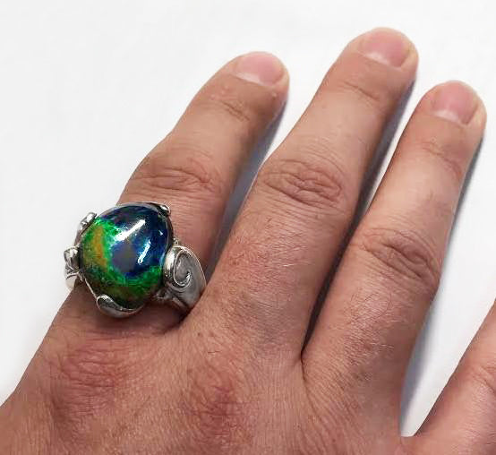 Silver online and Azurite Ring