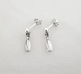 Petite Rowing Tulip Blade on Ball Post Earrings by Rubini Jewelers