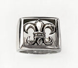 Fleur de Lis Signet Ring- Sterling Silver at Rubini Jewelers